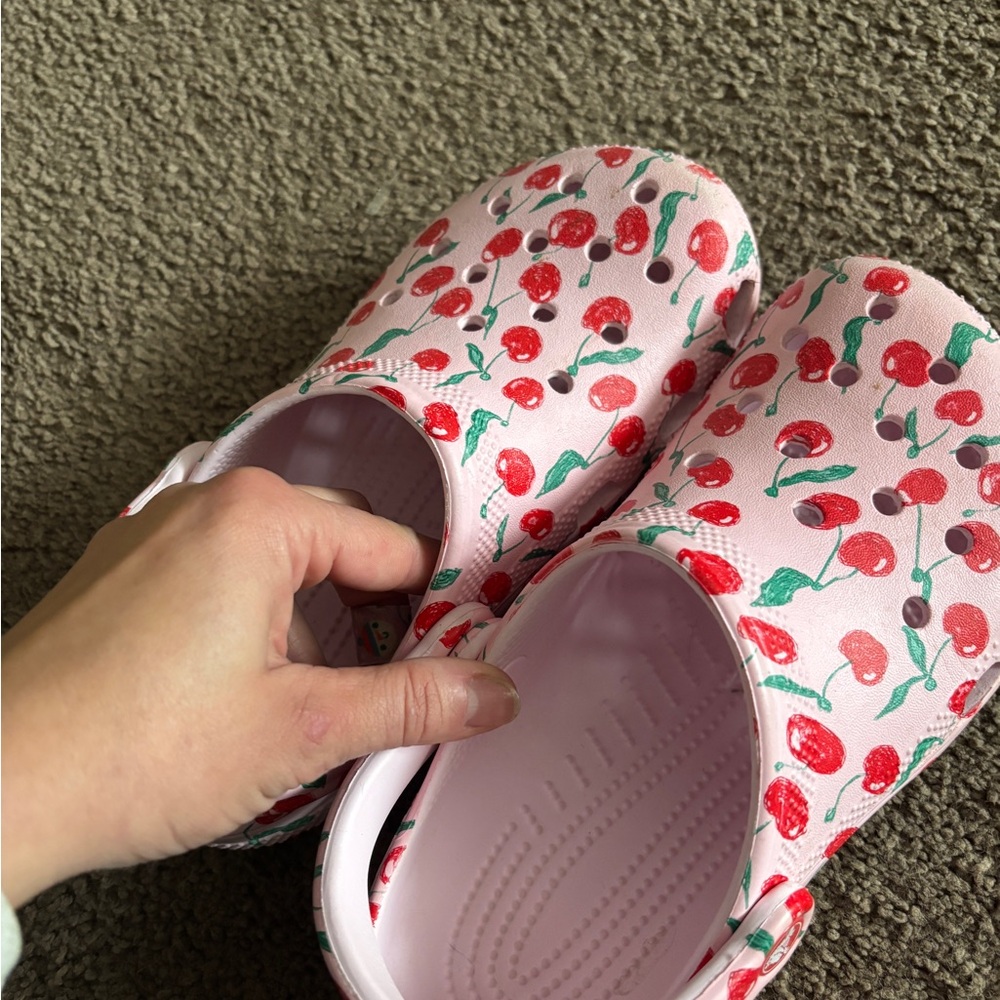 Cherry Print Pink Clogs size J4